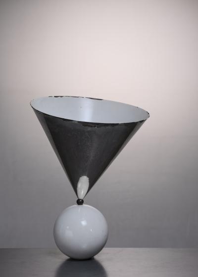 Exceptional marble and chrome table lamp