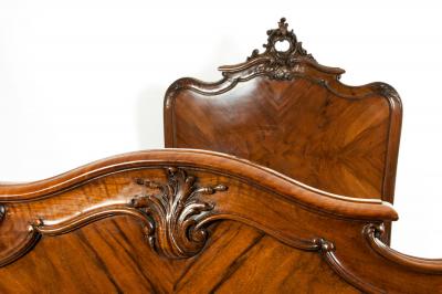 Exceptionally Hand Carved Matching Pair Single Bed