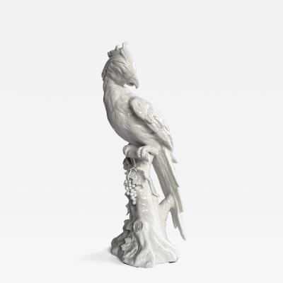 Exceptionally Large Italian Majolica White Glazed Parrot