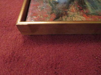 Exciting Gino Hollander Style Abstract Oil Painting Mid Century Modern