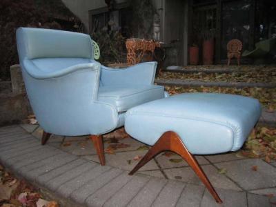 Exciting Mid Century Modern Lounge Chair with Ottoman