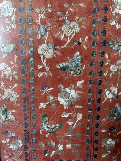 Exhibited Framed Fine Chinese Embroidery Silk Panel Qing Dynasty