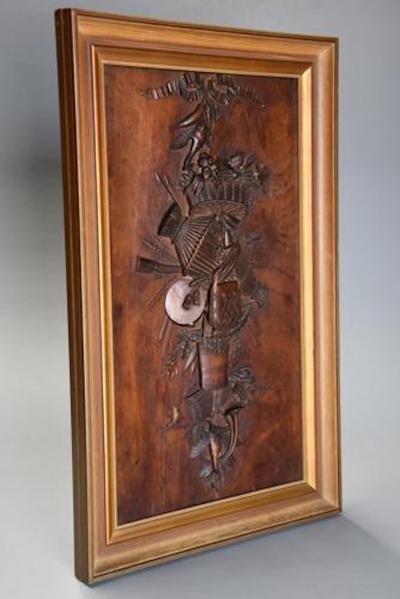 Exhibition quality 19th century Continental fruitwood trophy carving