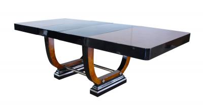 Expandable Art Deco Dining Table Thuja Roots Lacquered France circa 1930