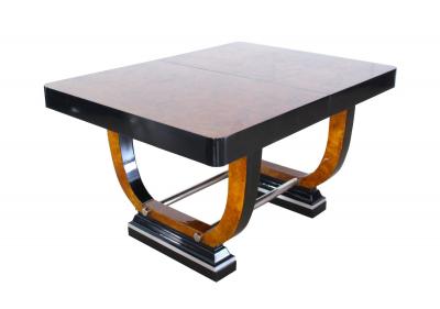 Expandable Art Deco Dining Table Thuja Roots Lacquered France circa 1930