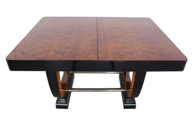 Expandable Art Deco Dining Table Thuja Roots Lacquered France circa 1930