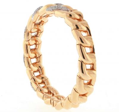 Expandable Pink Gold Diamond Bracelet