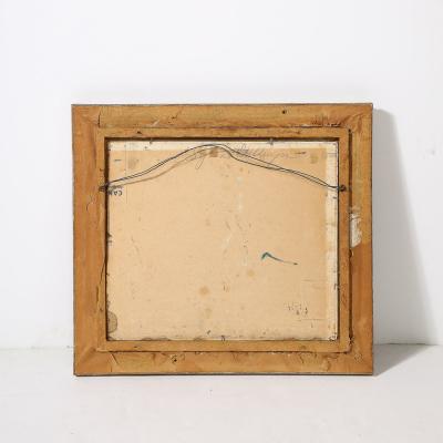 Expressionist Mid Century Landscape of Cyclists in Oil on Canvas