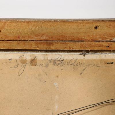 Expressionist Mid Century Landscape of Cyclists in Oil on Canvas