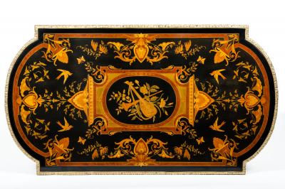 Exquisite 19th Century Boule Style Entry Center Table Writing Desk