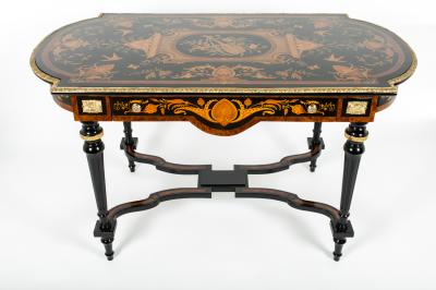 Exquisite 19th Century Boule Style Entry Center Table Writing Desk