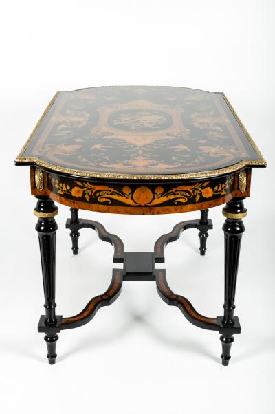 Exquisite 19th Century Boule Style Entry Center Table Writing Desk