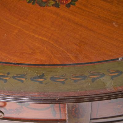 Exquisite Antique Adams Style Hand Painted Satinwood Sideboard Credenza