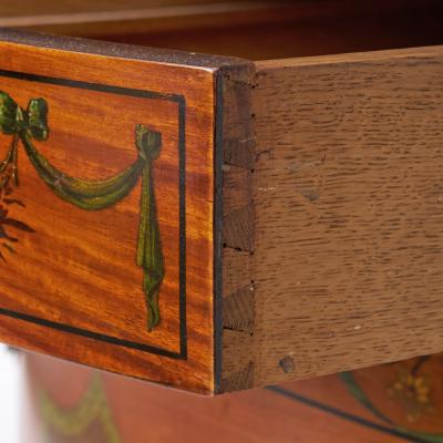 Exquisite Antique Adams Style Hand Painted Satinwood Sideboard Credenza