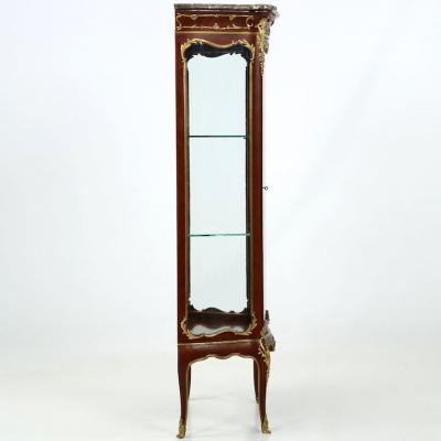 Exquisite French Louis XV Ormolu Mounted Kingwood Vitrine Cabinet c 1880