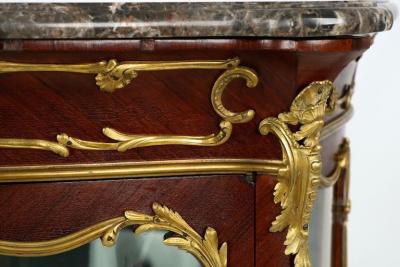 Exquisite French Louis XV Ormolu Mounted Kingwood Vitrine Cabinet c 1880