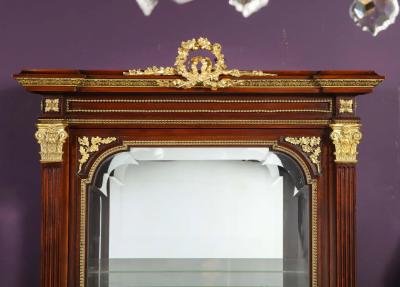 Exquisite French Ormolu Mounted Mahogany and Glass Vitrine Cabinet
