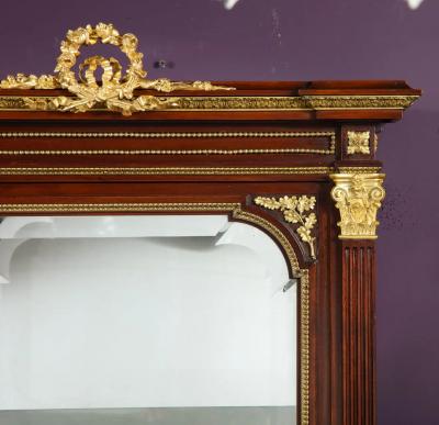 Exquisite French Ormolu Mounted Mahogany and Glass Vitrine Cabinet
