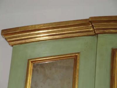 Exquisite Handcarved French Style Parcel Gilt Trumeau Mirror