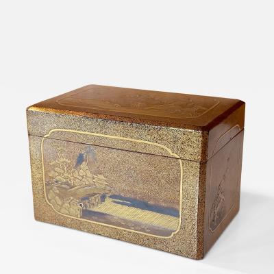 Exquisite Japanese Lacquer Maki e Hand Box Kobako Edo Period