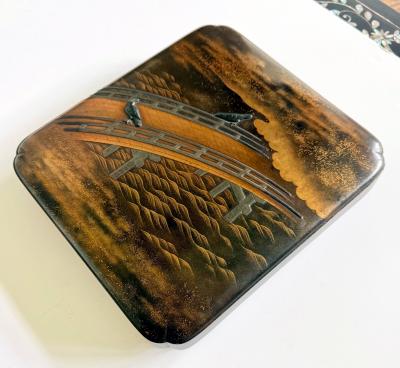 Exquisite Japanese Lacquer Maki e Suzuribako by Koma Kyuhaku Edo Period