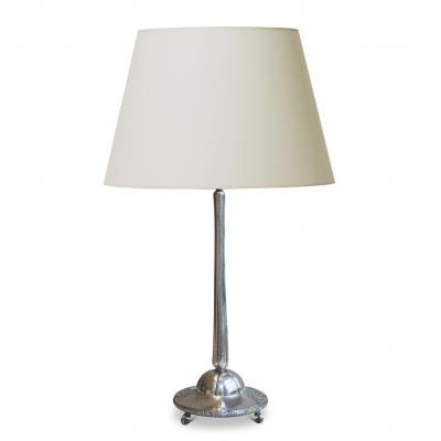 Exquisite Monumental Arts and Crafts Table Lamp in Silver by K Anderson