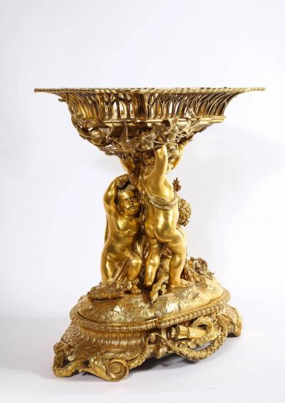 Exquisite Napoleon III French Ormolu Figural Basket Centerpiece Circa 1880