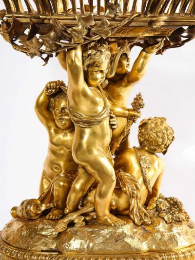 Exquisite Napoleon III French Ormolu Figural Basket Centerpiece Circa 1880