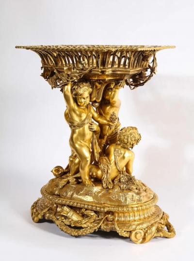 Exquisite Napoleon III French Ormolu Figural Basket Centerpiece Circa 1880