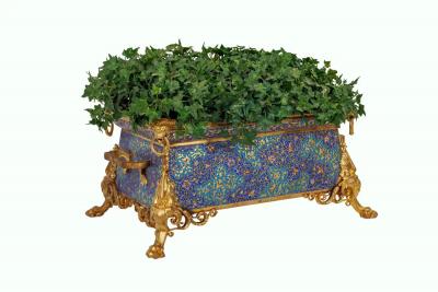 Exquisite Neo Grec Ormolu Champleve Enamel Jardiniere by Barbedienne S vin