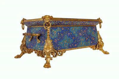 Exquisite Neo Grec Ormolu Champleve Enamel Jardiniere by Barbedienne S vin