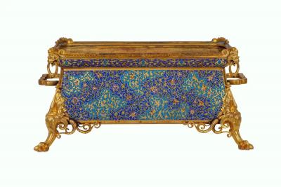 Exquisite Neo Grec Ormolu Champleve Enamel Jardiniere by Barbedienne S vin