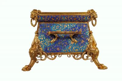 Exquisite Neo Grec Ormolu Champleve Enamel Jardiniere by Barbedienne S vin