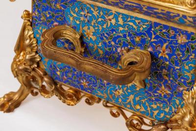 Exquisite Neo Grec Ormolu Champleve Enamel Jardiniere by Barbedienne S vin
