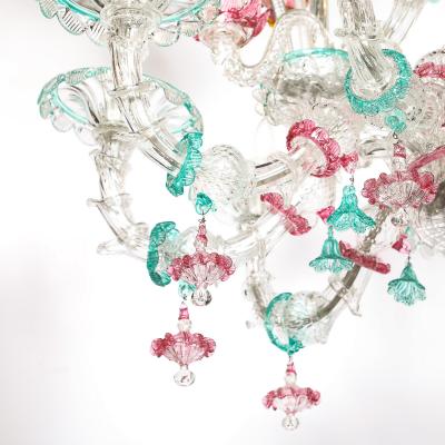 Exquisite Rare Mid Century Classical Hand Blown Murano Twelve Arm Chandelier