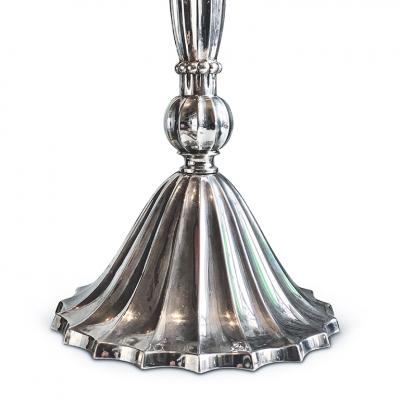 Exquisite Swedish Silvered Desk Lamp in the Form of a Tassel