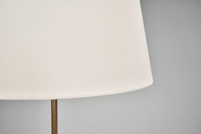 Extendable Brass Floor Lamp with Ribbed Stem Detail Europe 1940s