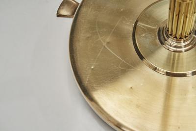 Extendable Brass Floor Lamp with Ribbed Stem Detail Europe 1940s