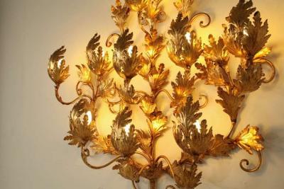 Extra Large 1970s Gold Leaf Wall Applique
