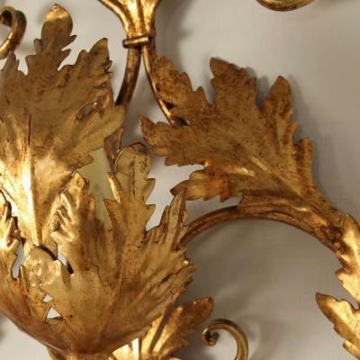 Extra Large 1970s Gold Leaf Wall Applique
