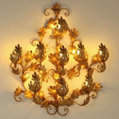 Extra Large 1970s Gold Leaf Wall Applique