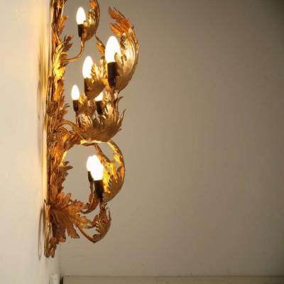 Extra Large 1970s Gold Leaf Wall Applique