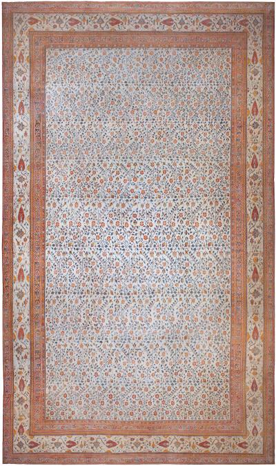 Extra Large Antique Indian Botanic Handmade Wool Agra