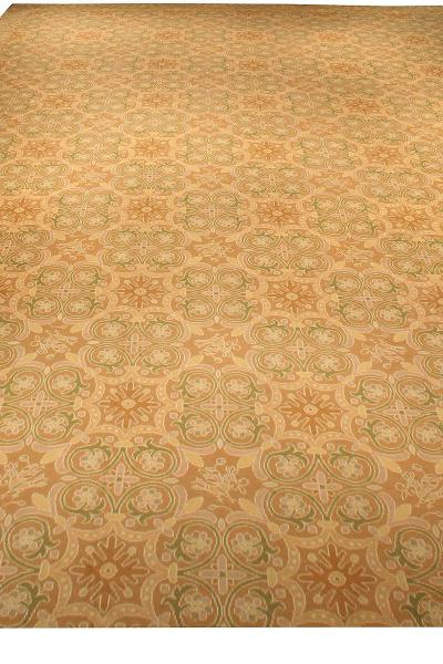 Extra Large Antique Portuguese Botanic Needlework Carpet