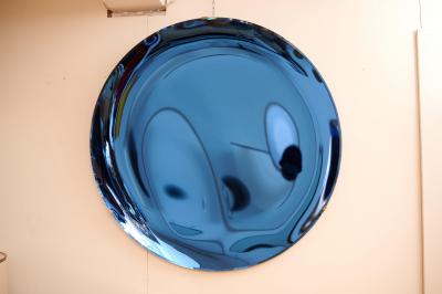 Extra Large Concave Blue Mirror Sculpture