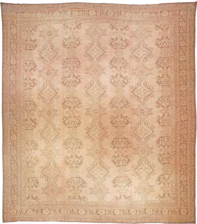 Extra Large Fine Antique Turkish Oushak Handmade Wool Rug