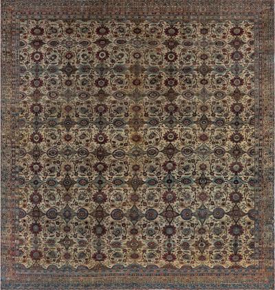Extra Large Persian Kirman Botanic Handmade Wool Rug