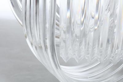 Extra Large Sculptural Lucite and Brass Chandelier c 1970s