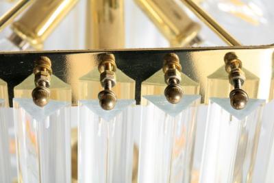 Extra Large Sculptural Lucite and Brass Chandelier c 1970s
