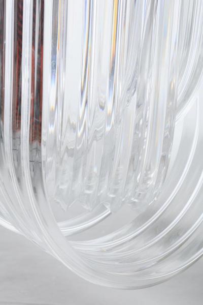 Extra Large Sculptural Lucite and Brass Chandelier c 1970s
